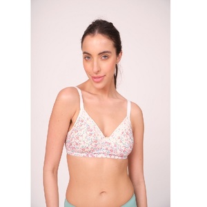 <b>Soft</b> Lightly Padded T Shirt Bra With Lace for Women Everyday Wear Breathable Seamless Bra Full Coverage Stylish Lingerie - Product Image 4