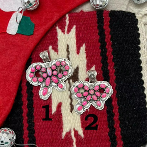 คอลเลคชั่นคริสต์มาส จี้หินธรรมชาติประดับขอบสีชมพูสด ทำด้วยมือ ชุบทอง เงินสเตอร์ลิง - Product Image 1