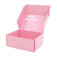 Boîtes d'expédition en carton ondulé recyclables avec logo rose pour emballages cadeaux, chaussures, vêtements, colis postaux pour petites entreprises