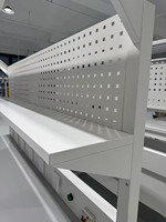 Table de travail réglable en acier laminé à froid LEENOL avec tiroirs pour atelier, laboratoire, poste de travail industriel