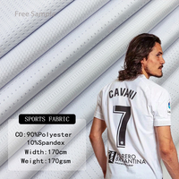 Tissu tricoté par polyester du textile 90% de trame de débardeur du football de nid d'abeilles de vêtements de sport pour la sublimation