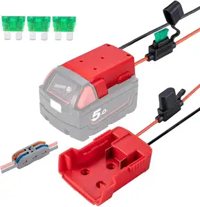 M18 Power Wheels Adapter for Milwaukee Battery Conversion Kit with Fuse & Switch Wire Terminal or DIY RC Toys and Robotics