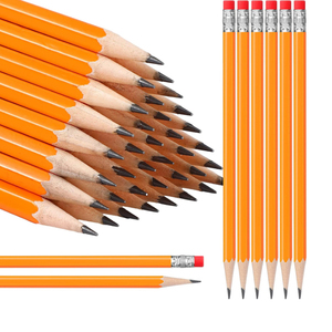 Crayons jaunes en <span class=keywords><strong>papier</strong></span> HB numéro de haute qualité pour fournitures scolaires écriture dessin croquis avec gommes - Product Image 4