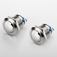 Bouton-poussoir momentané en métal 16mm 19mm 22mm IP65 étanche en acier inoxydable pour sélection de étage d'ascenseur