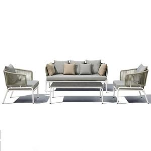 Meubles de jardin de salon design italien de luxe en aluminium moderne Ensembles de canapés sectionnels personnalisés en tissu pour l'extérieur - Product Image 2