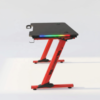 Bureau de jeu extensible moderne en acier inoxydable AOR avec bande LED intégrée, personnalisable, facilement transportable, commande directe usine