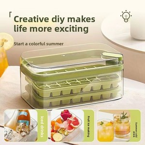Molde Rectangular para Cubitos de Hielo, Resistente al Congelador, Congelación Rápida, Fácil de Desmoldar, Herramienta para Hacer y Triturar Hielo - Product Image 2