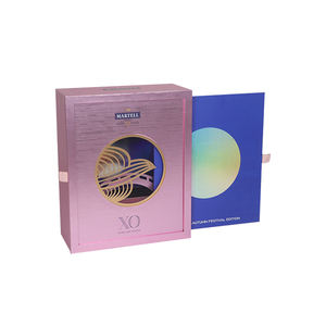 Caja de Regalo para Alcohol en Botella Pequeña, con Frente Transparente, Decoración en Papel y Corte Láser, Caja de Regalo de Lujo XO para Brandy, Desarrollada por STPP - Product Image 1