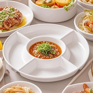 Five Compartment Plastic Serving Tray 25Cm For Restaurant Cold Dish And Sashimi Platter Divider Tray - Product Image 3