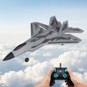 Avion télécommandé planeur RC F22 Fighter Model 2.4G 3 canaux, portée 200m, prêt à l'emploi avec chargeur et batteries pour enfants - Product Image 1