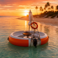 Bateau de restauration flottant CE, bateau barbecue électrique en forme de donut, équipement de divertissement aquatique pour attraction touristique lacustre