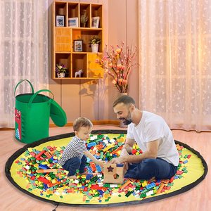 KUYUE Filz Kinder Spielzeug Aufbewahrung taschen mit Spiel matte Loncheras Animal Design Leichte runde faltbare Escolares <span class=keywords><strong>Kids</strong></span> Faltbare Opp Tasche - Product Image 6