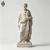 Sculpture masculine classique grecque et romaine en marbre blanc sculpté à la main, personnalisée, pour la décoration extérieure de villa et de jardin.