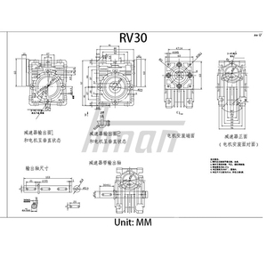 Motorreductor de CC sin escobillas con reductor de tornillo sin fin RV30 de 24 V CC con autobloqueo para trabajos de elevación, par de 8-24 N.m, relación de 7.5-60:1 - Product Image 6
