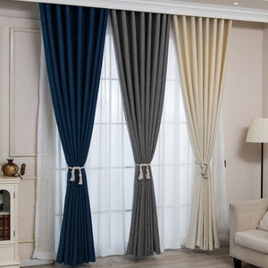 Rideau occultant thermique isolant avec œillets pour chambre et salon, bleu, décoration intérieure - Product Image 6