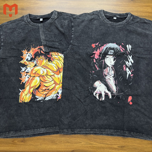 Camiseta de <span class=keywords><strong>Anime</strong></span> para Hombre, Estilo Vintage, Lavado Ácido, Impresión Serigráfica, Tallas Grandes, Venta Caliente, MOQ Bajo - Product Image 3