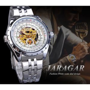 <span class=keywords><strong>Montre</strong></span> mécanique automatique pour homme JARAGAR S1151, réserve de marche, bracelet en acier inoxydable, verre saphir, sport, analogique, étanche 3 ATM - Product Image 4