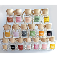 Flacon de parfum de luxe vide pour voiture 10ml/8ml en verre carré avec bouchon à vis