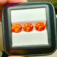 Saphir synthétique Fanta cultivé en laboratoire Cadermay, forme ovale 4x6mm-15x20mm, avec des inclusions et des fissures mineures, pour la fabrication de bijoux