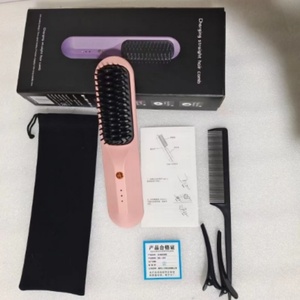 Brosse lissante sans fil à chauffage rapide, peigne chauffant USB, brosse sèche-cheveux bouclante, outils de coiffure - Product Image 6