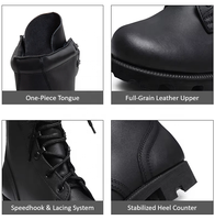 Bottes d'entraînement en cuir pleine fleur de 10 pouces avec talon renforcé, semelle antidérapante en caoutchouc, fermeture Speedlace, bottes tactiques d'urgence toutes usages