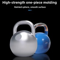 Kettlebell de compétition en acier massif, plaqué or givré, pour CrossFit, musculation et entraînement de force, équipement de gym, vente en gros