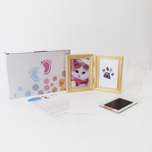 Cadeau pour les amoureux des chiens, kit de cadre photo avec <span class=keywords><strong>empreinte</strong></span> de <span class=keywords><strong>patte</strong></span> d'animal, moderne et élégant, en pin de Nouvelle-Zélande, imprimé UV, résistant aux traces de doigts - Product Image 5