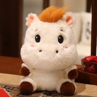 Vente en gros de jouets en peluche super doux en forme de cheval pour le Nouvel An chinois, rembourrage en coton PP, cadeau d'entreprise anti-stress