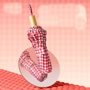 Folding for Women Close Compact Grid Sun Protection Lightweight Wind-Resistant Travel <b>Umbrella</b> Promotion Gift - Product Image 4