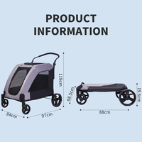 2025 vente chaude de luxe grand pliant extérieur chien poussette Wagon 3 en 1 pour chiot