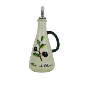 Bottiglie <span class=keywords><strong>in</strong></span> <span class=keywords><strong>Ceramica</strong></span> con Motivo a Oliva per Olio d'Oliva e Aceto con Coperchio - Product Image 6