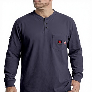 Camiseta Henley ARCCAPTAIN Talla 2XL <span class=keywords><strong>para</strong></span> Hombre, Importada, 8oz, 100% Algodón, Resistente al Fuego, Cuello en V, <span class=keywords><strong>Ropa</strong></span> de Trabajo de Manga Larga <span class=keywords><strong>para</strong></span> Soldadura - Product Image 1