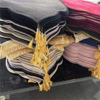 Ensemble de tapis de prière antidérapant en flanelle pressée 100% polyester, rembourré, portable, pour usage domestique, avec franges, livraison directe des fabricants
