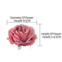 CL64004 Têtes de fleurs artificielles de roses sans tige pour bricolage Bouquet de fleurs de 9cm Décorations esthétiques de fausses fleurs de mariage