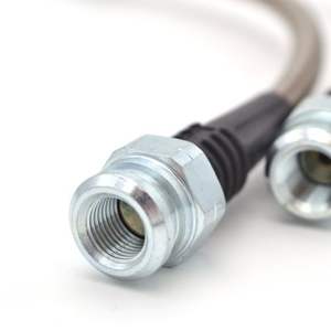 Tuyau de frein en PTFE recouvert de tresse en acier inoxydable, avec protection en vinyle noir, embout femelle à sertir, 18 pouces, 24 pouces, -3 - Product Image 5