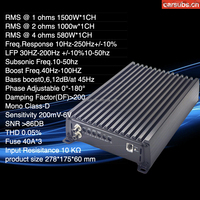 Amplificateur stéréo pour voiture Mono RMS 1500W 1 ohm Subwoofer Amplificateur Bridge 2900W 2 ohm Class D Car Amplifier Monoblock