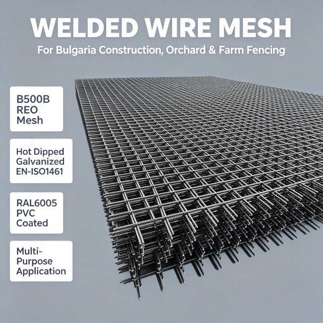Hot Dipped Galvanized Reinforcing Welded Wire Mesh B500B Standard Concrete Reinforcement Steel Reo Mesh - Bulgaria Construction