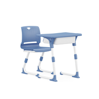 Ensemble Chaise et Bureau d'Apprentissage Collaboratif Moderne en Métal et Plastique, Taille Standard, Siège Individuel, Mobilier Scolaire pour Usage Commercial
