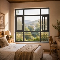 Ventana Abatible de Aluminio Directo de Fábrica HUACAI, Certificada con Rotura de Puente Térmico y Doble Acristalamiento para Proyectos