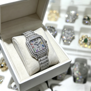 Orologio di Lusso VVS1 Iced Out Moissanite, Supera il Test del Diamante, Meccanico con Data, Stile Cartier, da Polso per Uomo, per Feste Hip Hop - Product Image 5