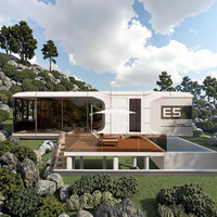 Maison préfabriquée modulaire en forme de capsule spatiale avec 2 chambres, intelligente, solaire, écologique, petite villa mobile pour hôtel, complexe hôtelier, site de glamping
