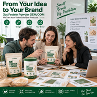 Poudre de protéines d'avoine à marque privée, protéines végétales véganes, emballage personnalisé OEM (sachet, pot, boîte) pour les propriétaires de marques et les vendeurs e-commerce