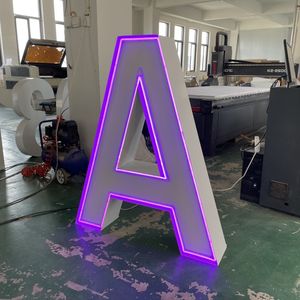 Custom 3ft 4ft LED luce al Neon con lettere di applicazione per interni in metallo grande grande, in acciaio inox 3D, segno di scritta - Product Image 3