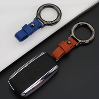 Nouvelle sangle porte-clés en cuir PU avec anneau, porte-clés de voiture, boucle métallique, accessoires intérieurs automobiles