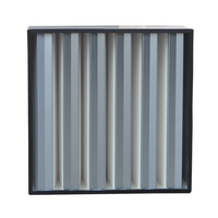 Filter Udara HEPA V Bank Baru dengan Lipatan Dalam, Kapasitas Penahan Debu Tinggi, Volume Udara Besar, Filter Ventilasi Industri