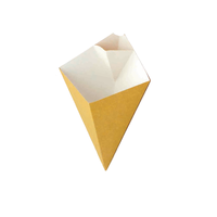 Boîtes à frites écologiques biodégradables épaissies résistantes à l'huile, pliables et jetables en papier pour frites