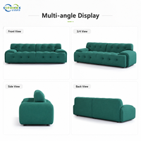 Modernes Luxus-Sofa aus Rohmaterialien, Einfaches Quadratisches Komfortables Stoff-Ecksofa für Wohnzimmermöbel