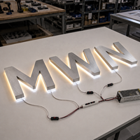 Lettres lumineuses en métal pour l'image de marque de l'entreprise, signalétique murale personnalisée pour bureau