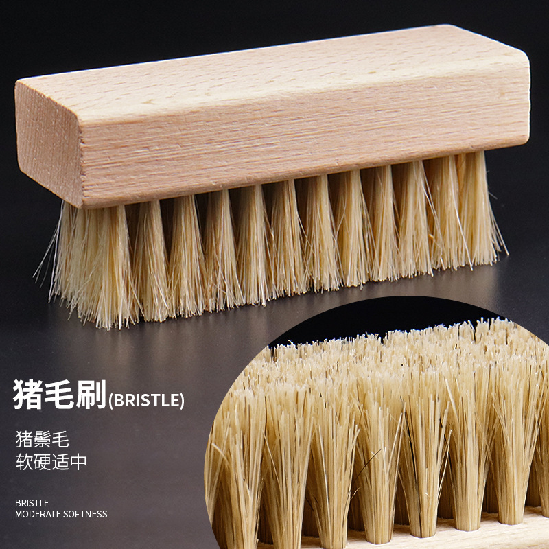 Square beech wood bristle brush a-104