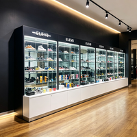 Vitrine en verre trempé personnalisée avec éclairage LED et finition émaillée pour magasins de proximité, tabac et alcool